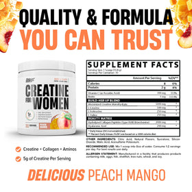 Nutrex Research Créatine pour Femmes Pêche Mangue 390g vue arrière