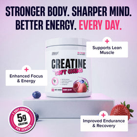 Nutrex Research Creatine Soft Chews Berry Blast soft chews close-up