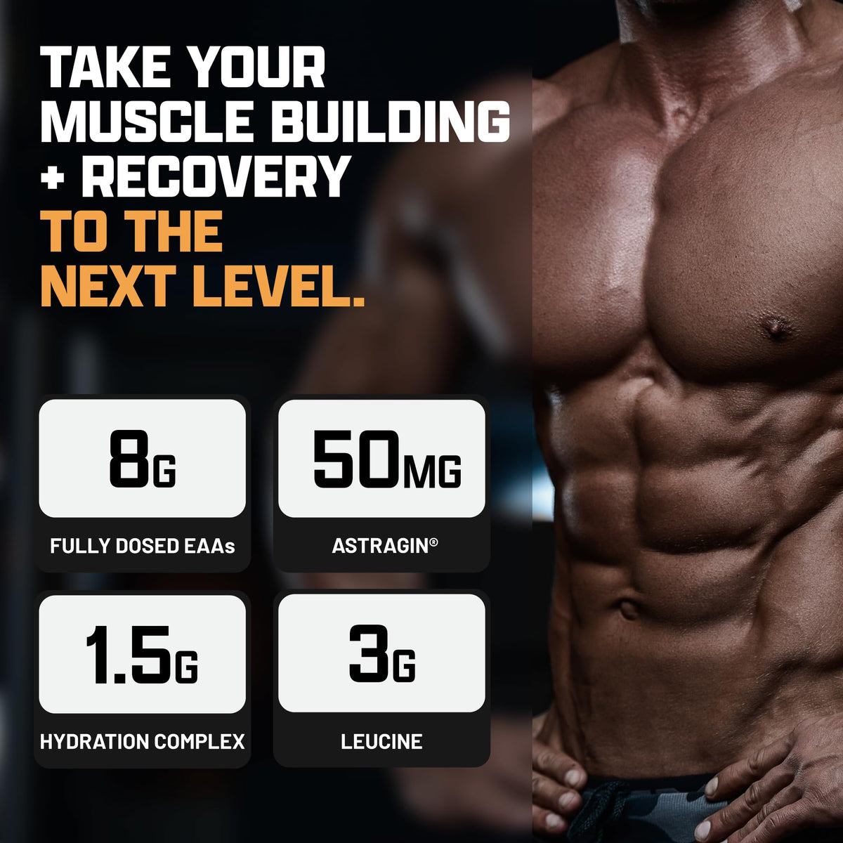 Nutrex Research EAA Hydration 30 Portions côté de l'emballage