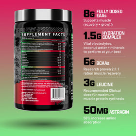 Nutrex Research EAA Hydration poudre 440g vue arrière avec informations nutritionnelles
