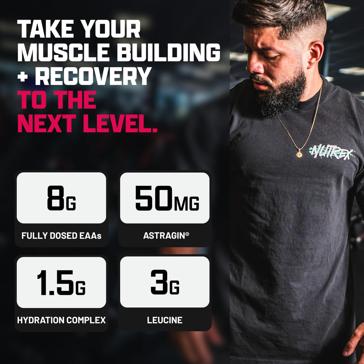 Nutrex Research EAA Hydration Poudre 510g avec une cuillère doseuse