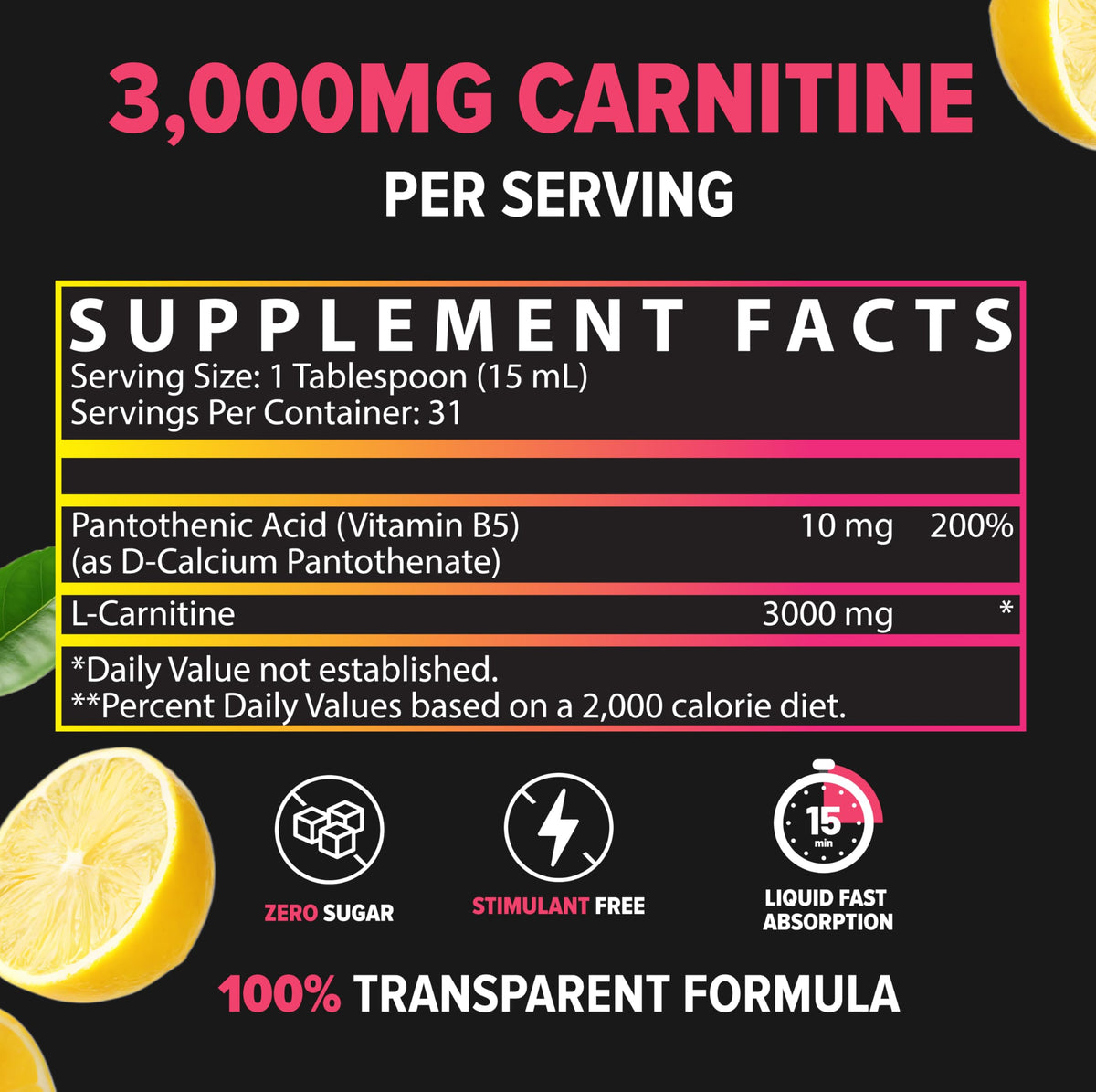 Nutrex Research L-Carnitine 3000 avec dosage de 3 000 mg