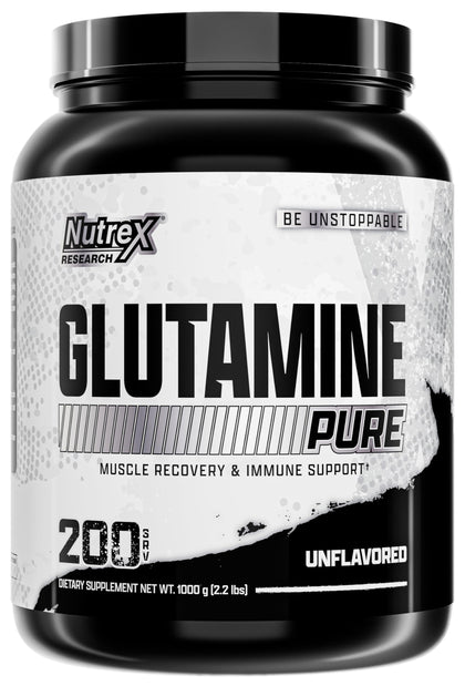 Nutrex Research L-Glutamine Poudre 200 Servings vue de face