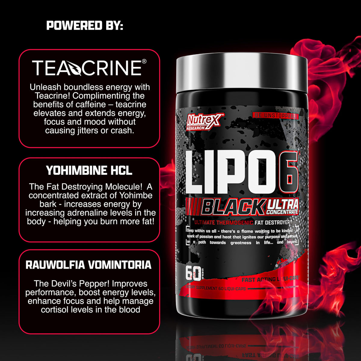 Nutrex Research Lipo-6 Black Ultra Concentrate gélules avec étiquette