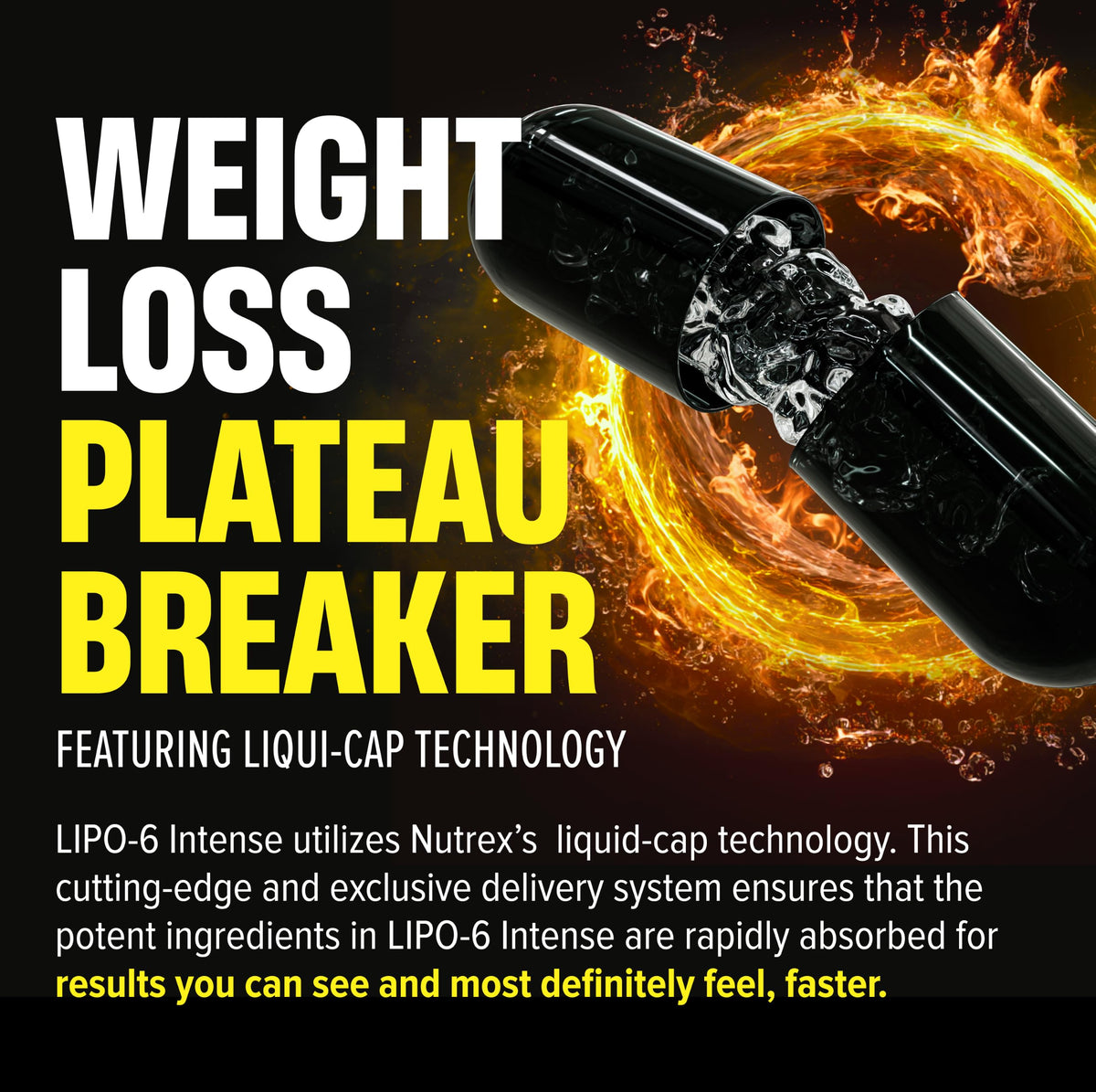Nutrex Research Lipo6 Black Intense gélules avec un verre d'eau