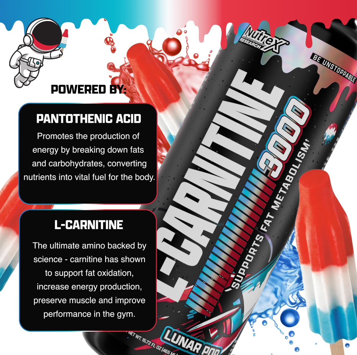 Nutrex Research Liquid Carnitine 3000 étiquette avec dosage