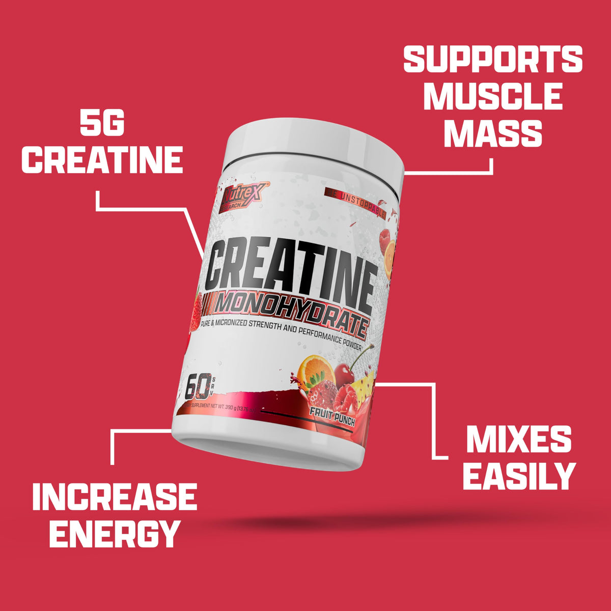 Nutrex Research Poudre de Créatine Fruit Punch emballage