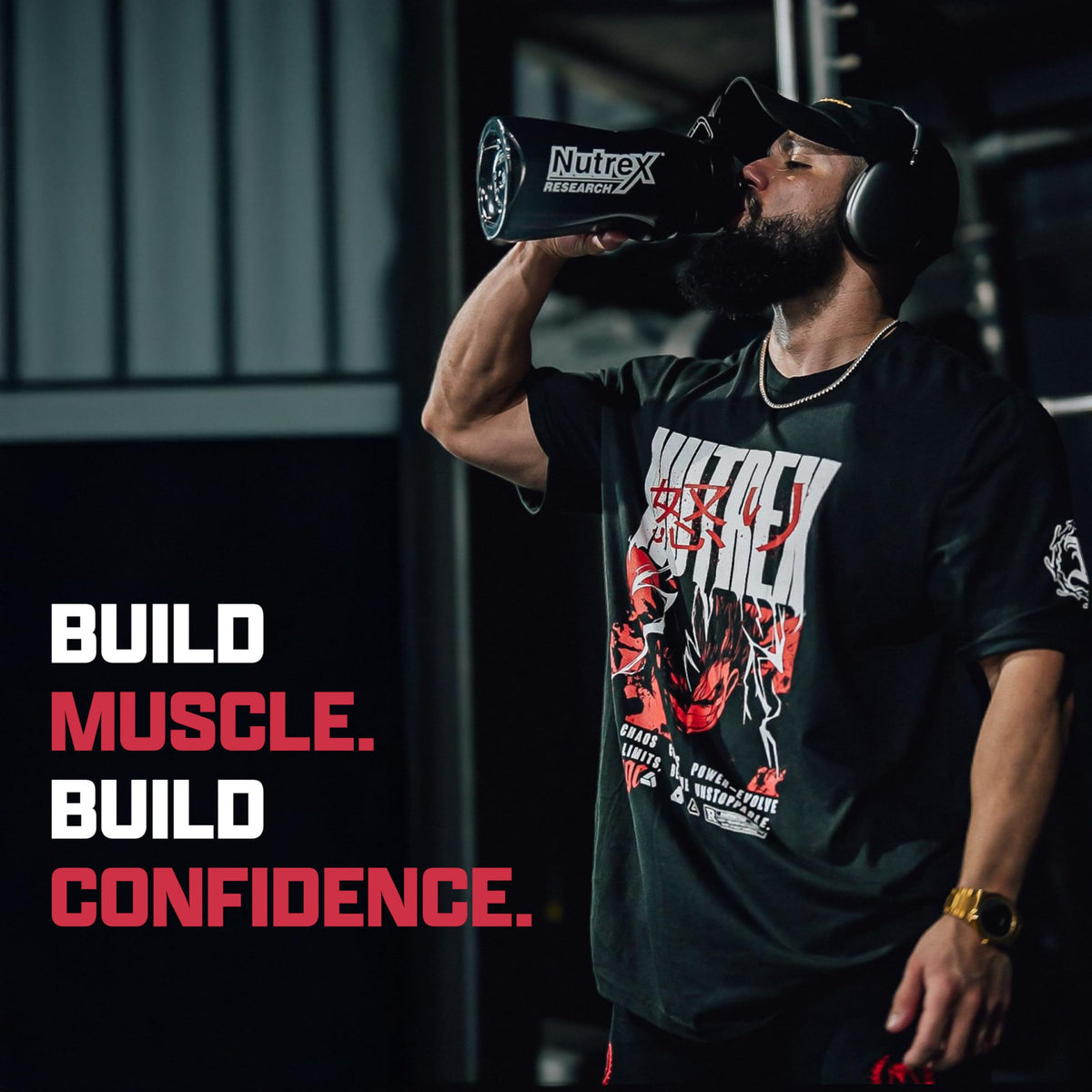 Nutrex Research Poudre de Créatine Fruit Punch en poudre dans un verre