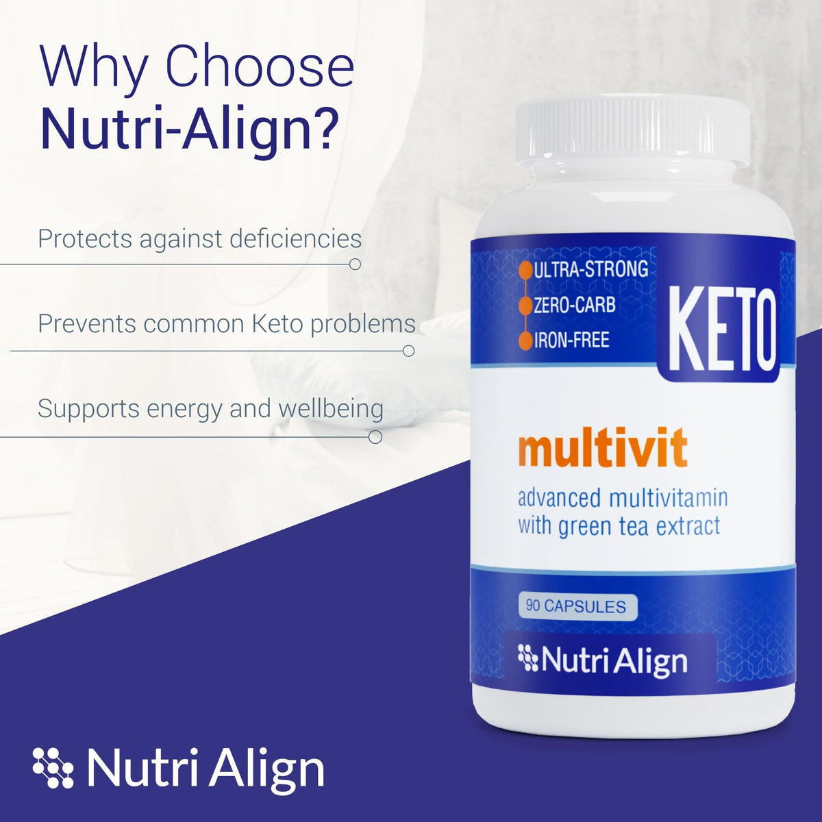 Nutri-Align Multivitamines Keto capsules dans un verre