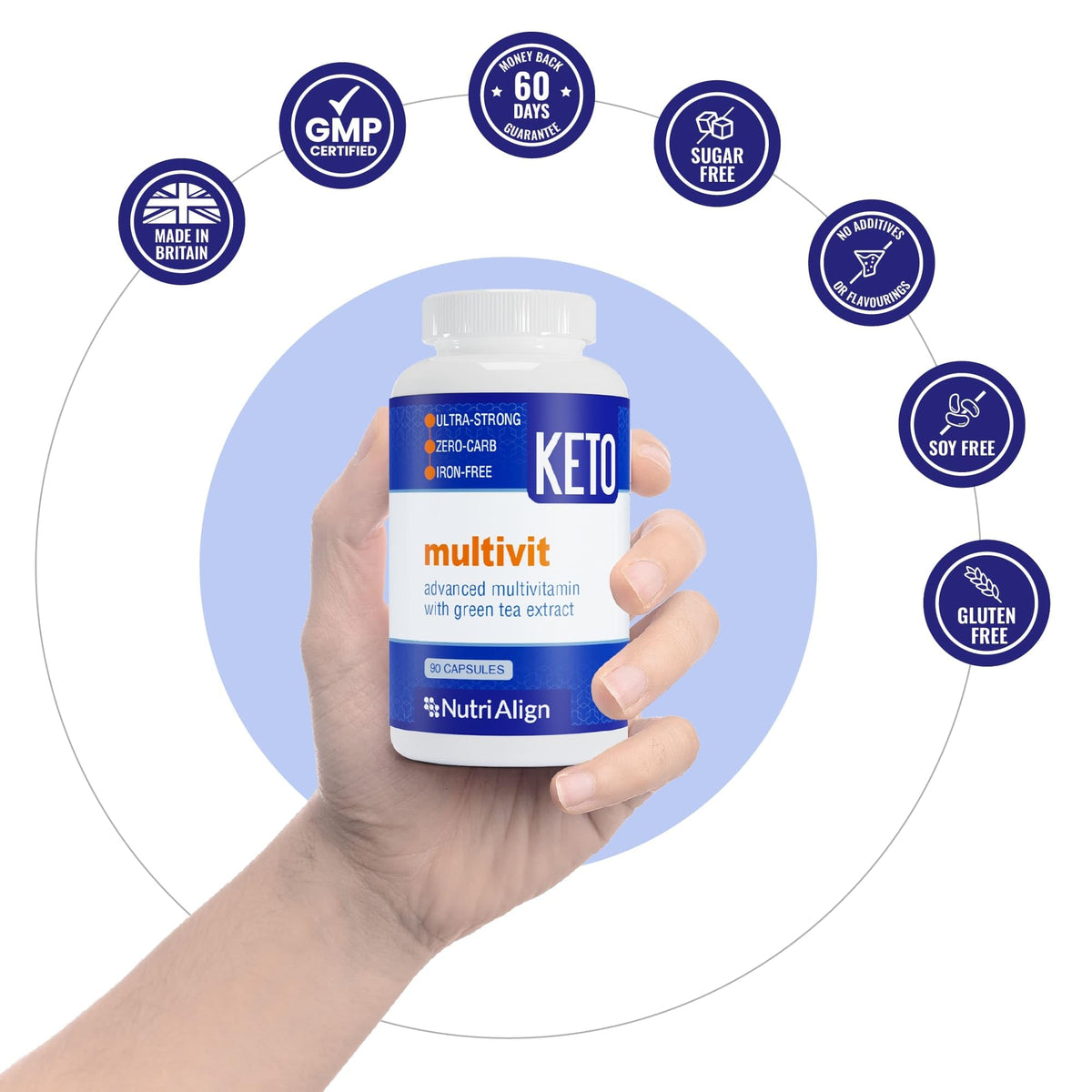 Nutri-Align Multivitamines Keto capsules sur une table