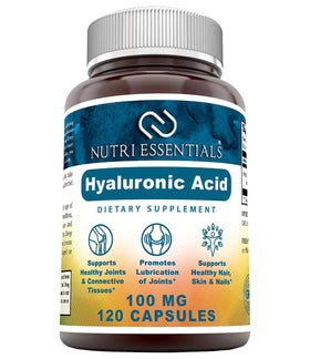 Nutri Essentials Acide Hyaluronique 100 mg 120 Capsules - Vue de l'avant