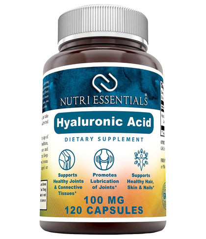 Nutri Essentials Acide Hyaluronique 100 mg 120 Capsules - Vue de l'avant