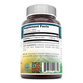 Nutri Essentials L-Arginine 1000 Mg étiquette du flacon