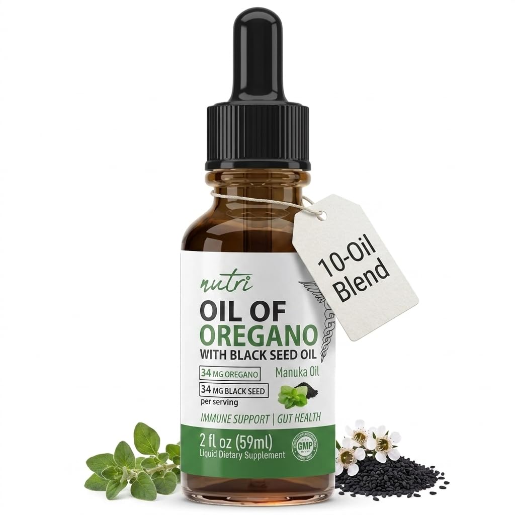 Nutri Huile d'Origan Tincture 59ml, bouteille vue de face
