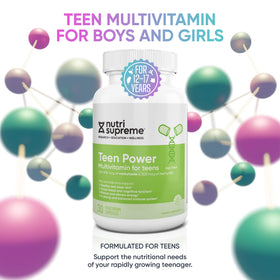 NUTRI- Multivitamines Teen capsules avec une main tenant une capsule