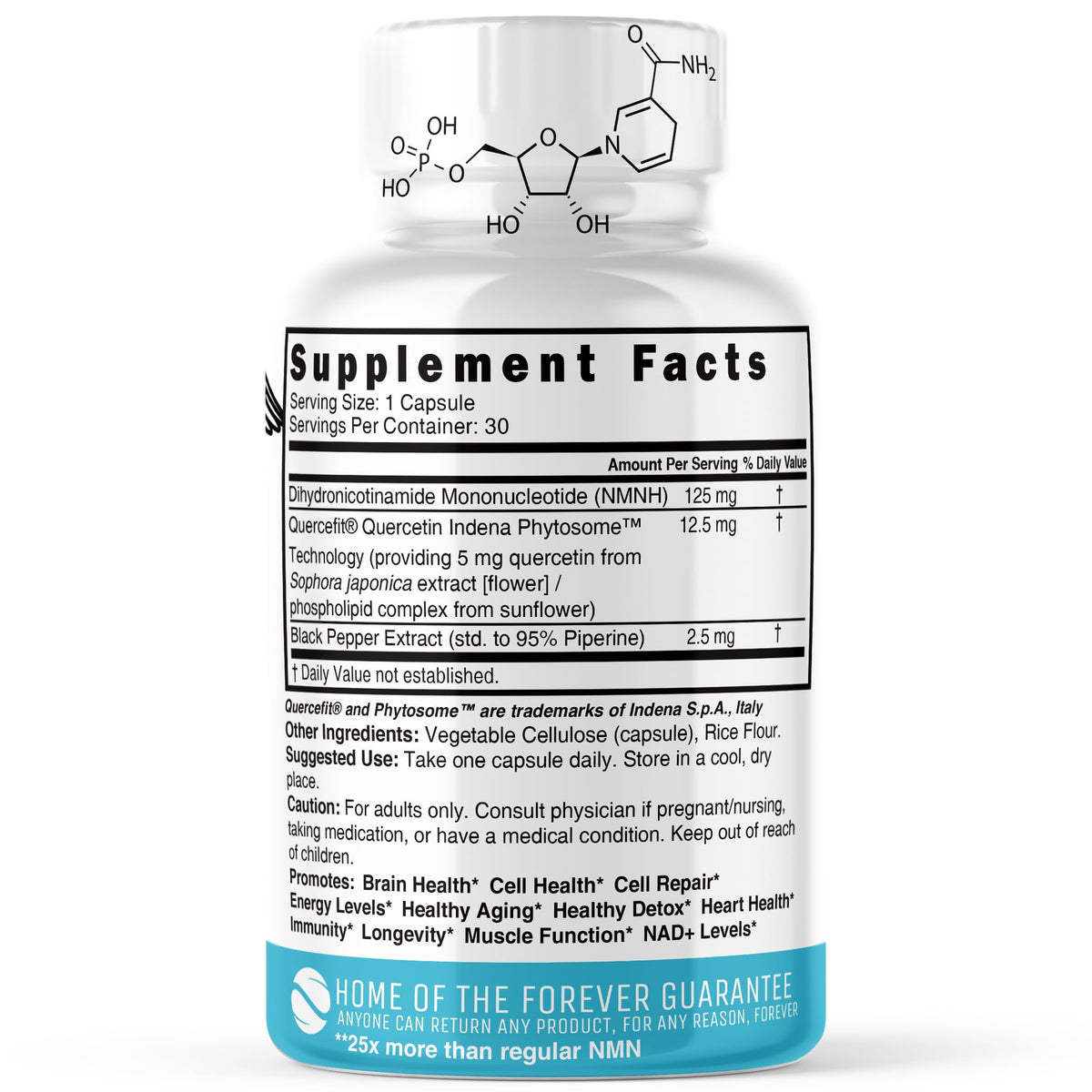 Nutri NMNH 125mg Nature's Fusions - vue latérale de l'emballage