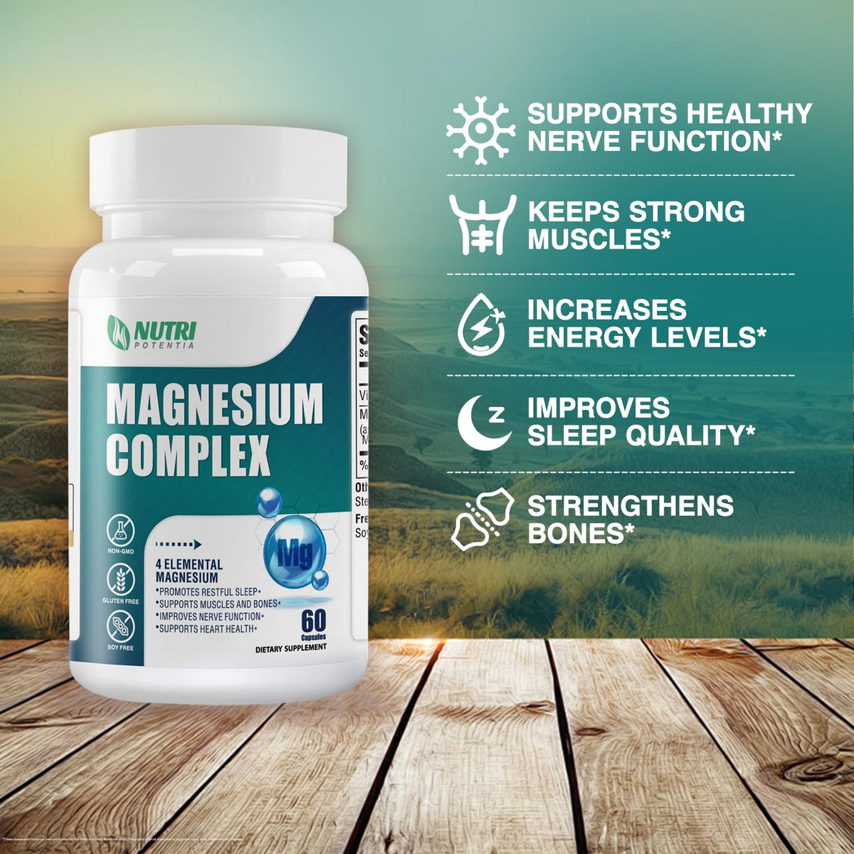 NUTRI POTENTIA Complexe de Magnésium 500mg - présentation des capsules