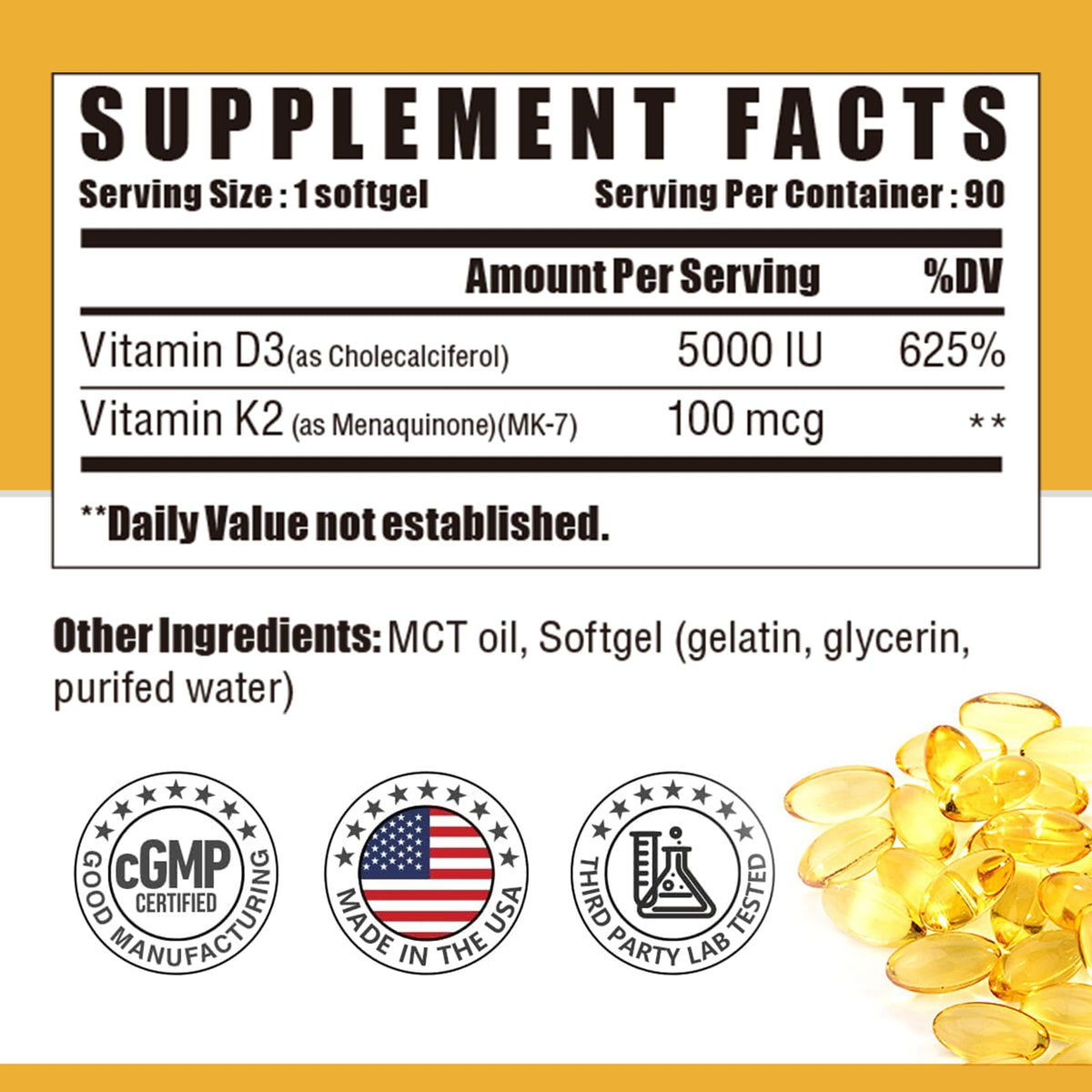 NUTRI POTENTIA Gélules D3 K2 avec huile MCT