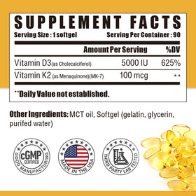 NUTRI POTENTIA Gélules D3 K2 avec huile MCT