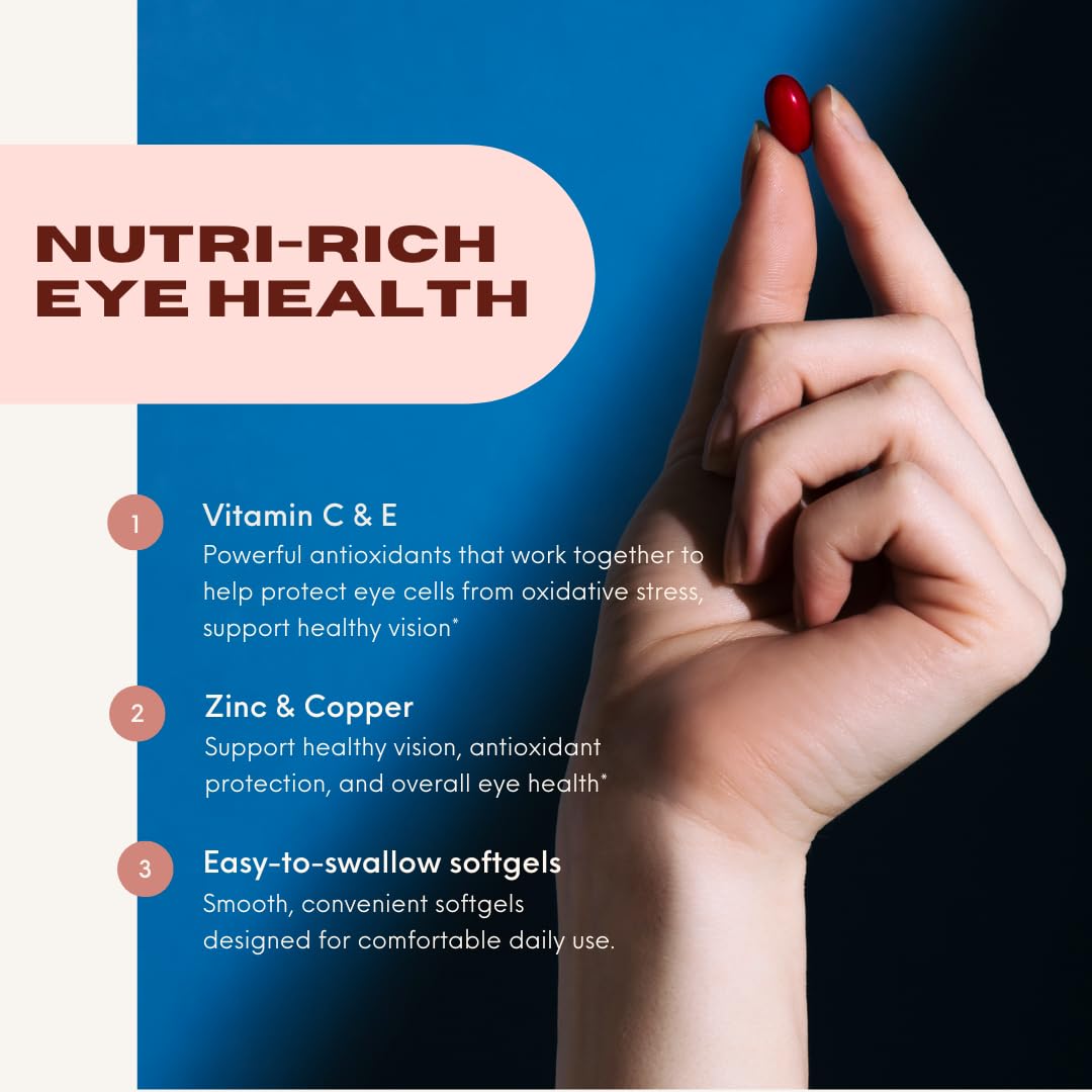 Nutri-Rich Soin des Yeux, gélules en utilisation sur un bureau