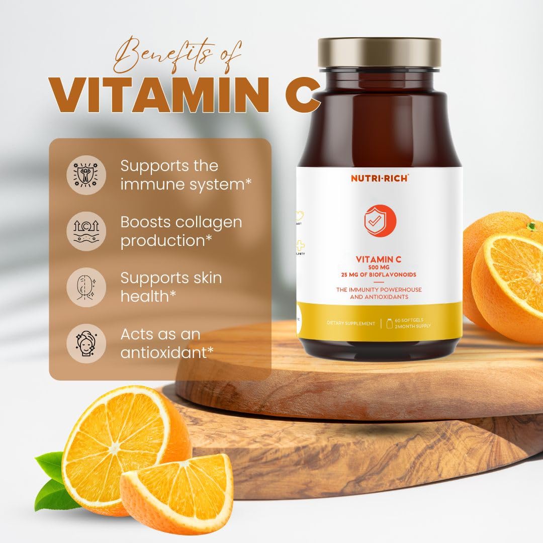 Nutri-Rich Vitamine C 500mg gélules ouvertes
