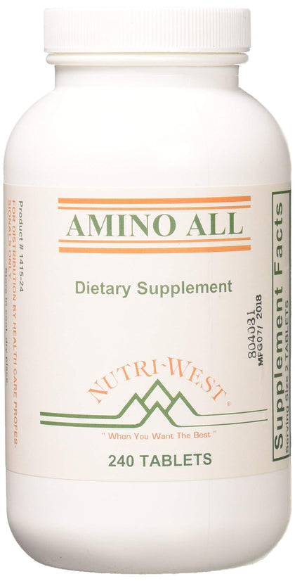 Nutri-West Amino All 240 comprimés vue avant avec emballage