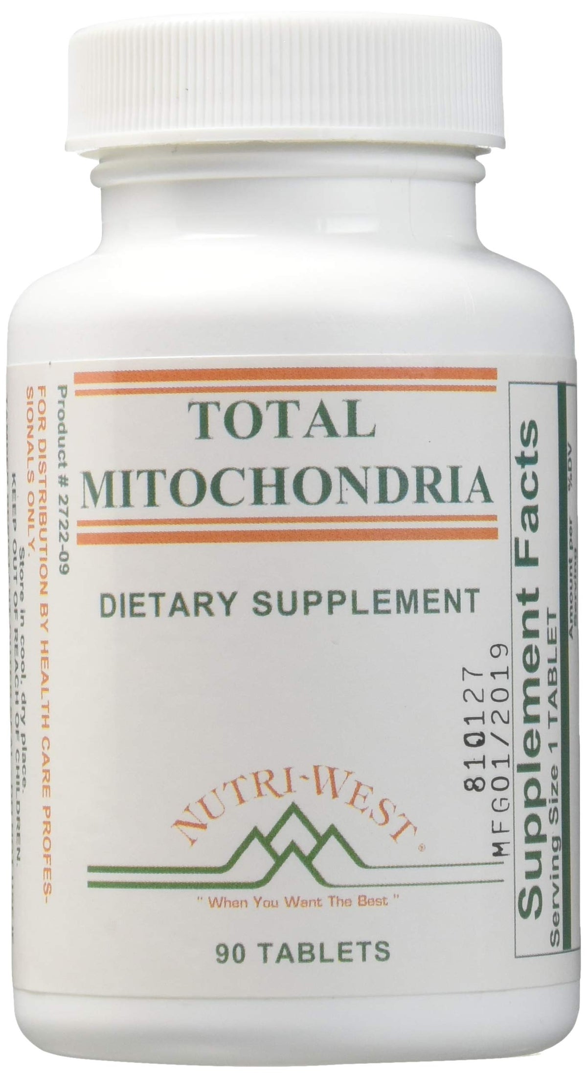 Nutri-West Total Mitochondria 90 comprimés, boîte vue de face