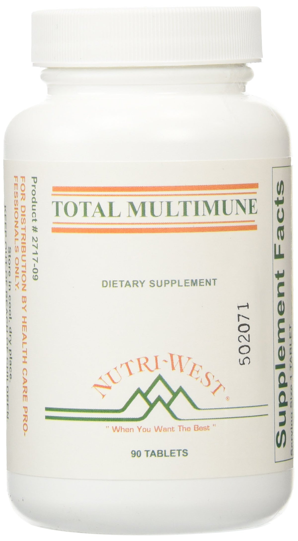 Nutri-West Total Multimune 90 Tablettes vue avant avec étiquette