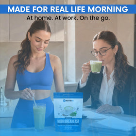 Nutri11 NutriBreakfast Poudre de Collagène Keto à côté d'un café