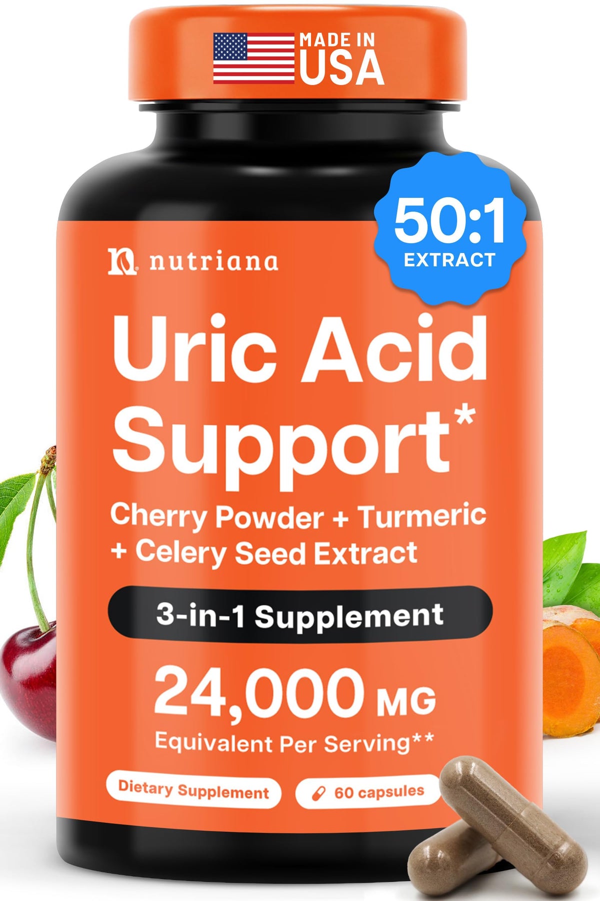 Nutriana 3 en 1 Complément Alimentaire 60 Capsules Végétales vue de face