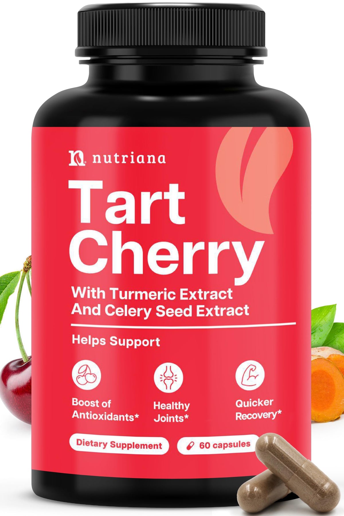 Nutriana Extrait de Cerise Acidulée 60 Capsules Végétales vue de face
