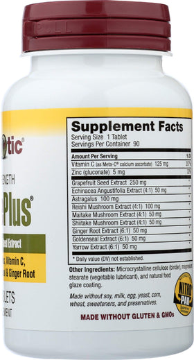 NutriBiotic Defense Plus 90 comprimés côté gauche