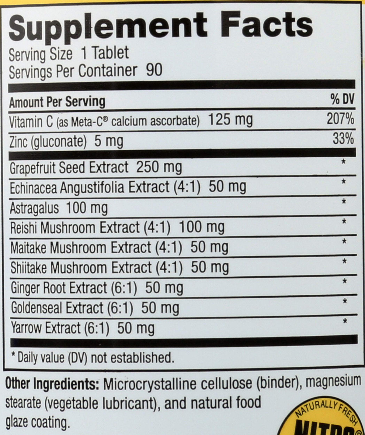 NutriBiotic Defense Plus 90 comprimés sur une table