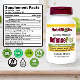NutriBiotic DefensePlus 90 comprimés avec des herbes et des champignons