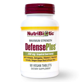 NutriBiotic DefensePlus 90 comprimés vue avant de l'emballage
