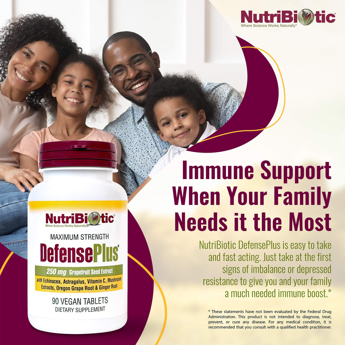 NutriBiotic DefensePlus, tablettes dans un verre d'eau