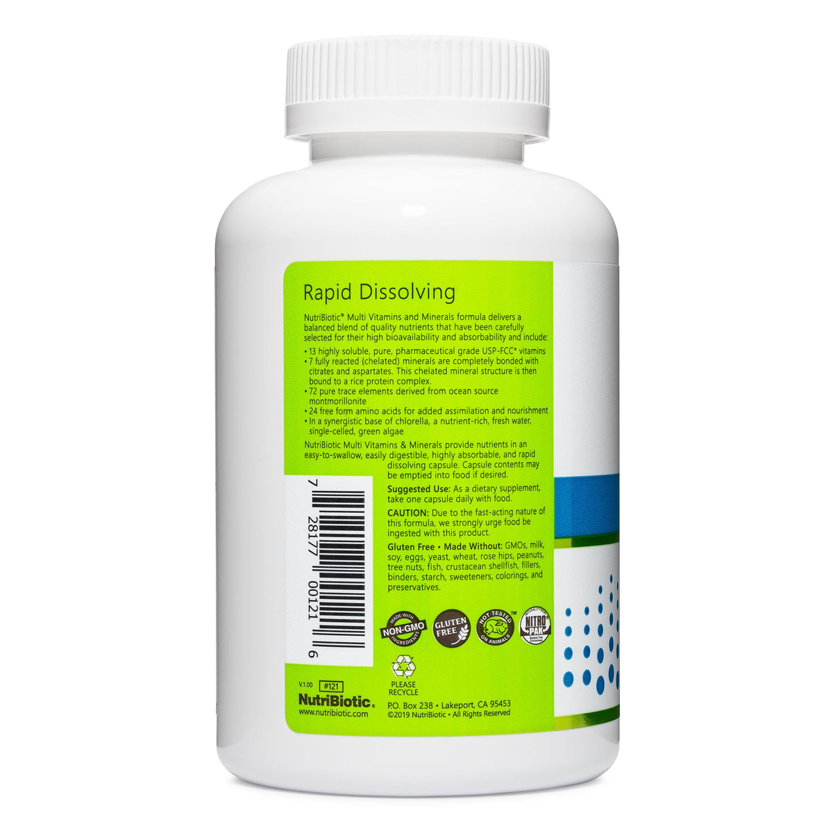 NutriBiotic Multivitamines & Minéraux, capsule montrant le contenu