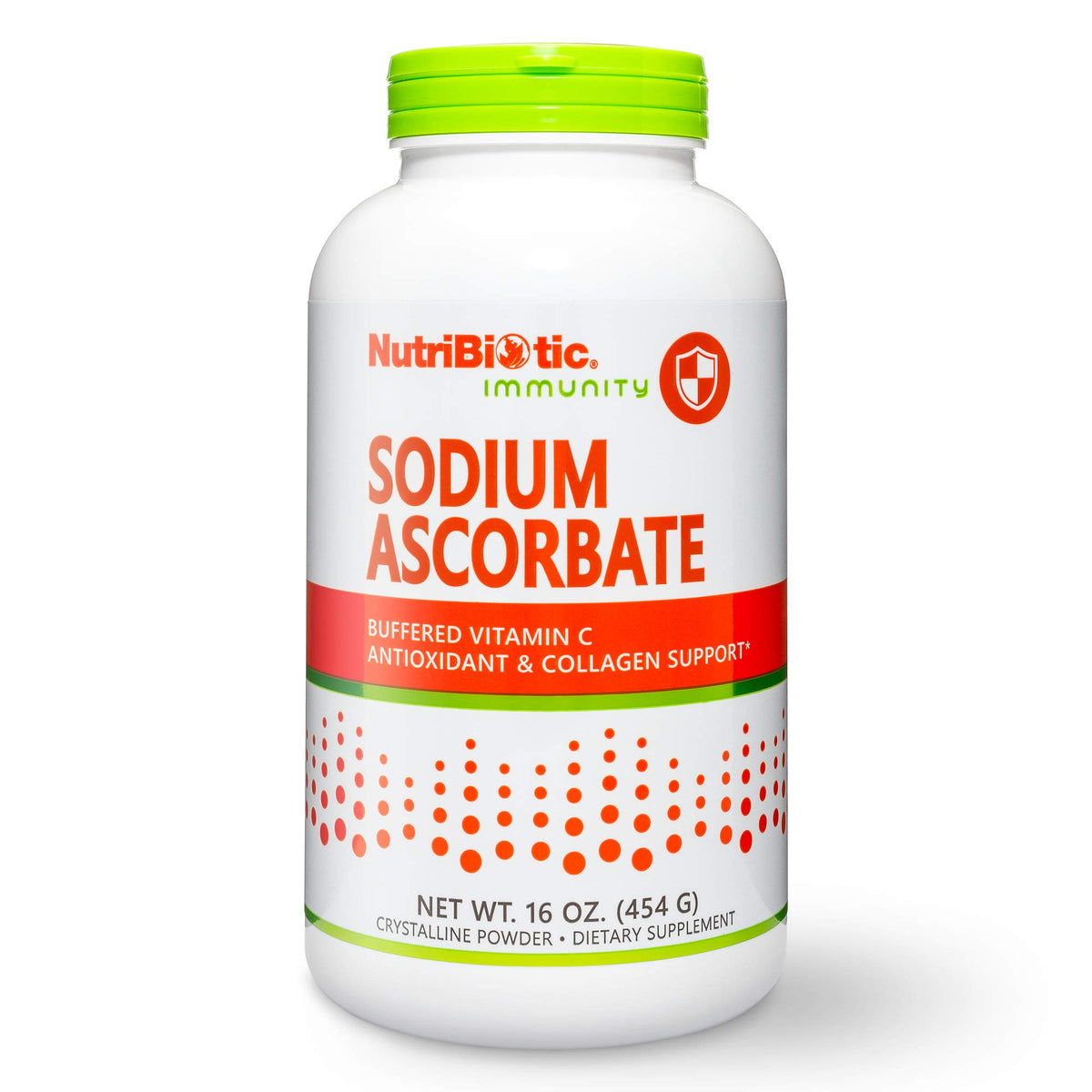 NutriBiotic Poudre de Vitamine C Buffered Sodium Ascorbate 490g vue de face