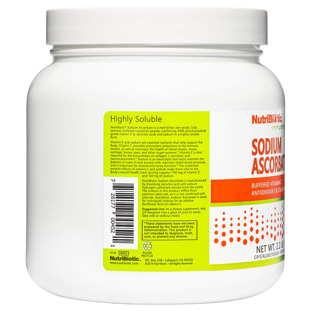 NutriBiotic Poudre de Vitamine C Tamponnée 1102g en préparation de jus