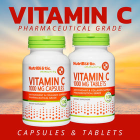 NutriBiotic Vitamine C 1000 Mg 250 comprimés - vue latérale du flacon
