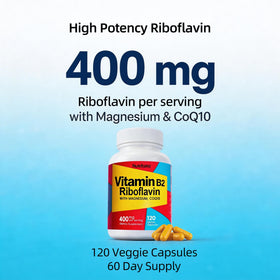Nutribota B2 Riboflavine 400mg boîte ouverte montrant les capsules