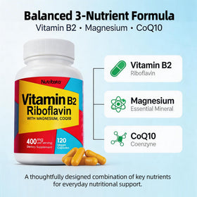 Nutribota B2 Riboflavine 400mg capsules végétales en gros plan