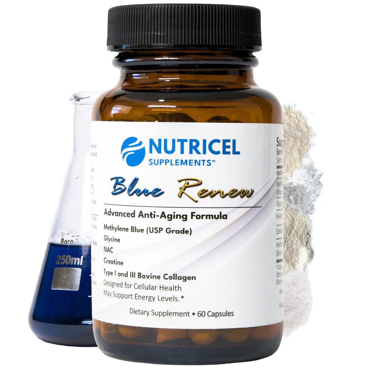 Nutricel Supplements Methylene Blue Capsules 60ct front view