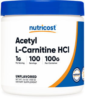 Nutricost Acétyl L-Carnitine 100 g vue de face