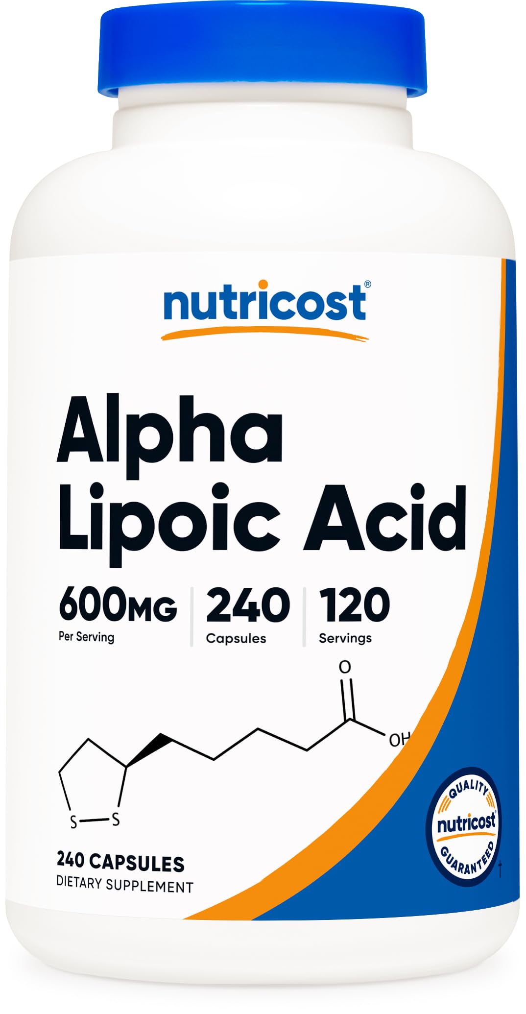 Nutricost Acide Lipoïque 600mg bouteille de 240 capsules vue de face