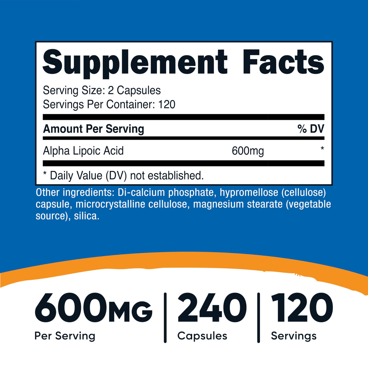 Nutricost Acide Lipoïque capsules végétariennes sur une table