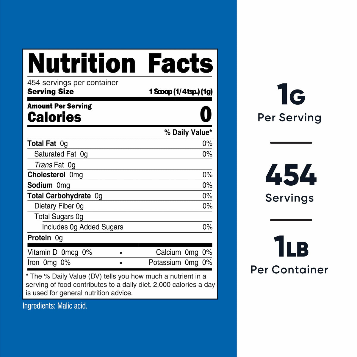 Nutricost Acide Malique Poudre 454G avec cuillère de service incluse