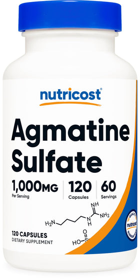 Nutricost Agmatine Sulfate 1000mg 120 Capsules vue avant