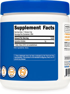 Nutricost Agmatine Sulfate Poudre 250g vue de côté