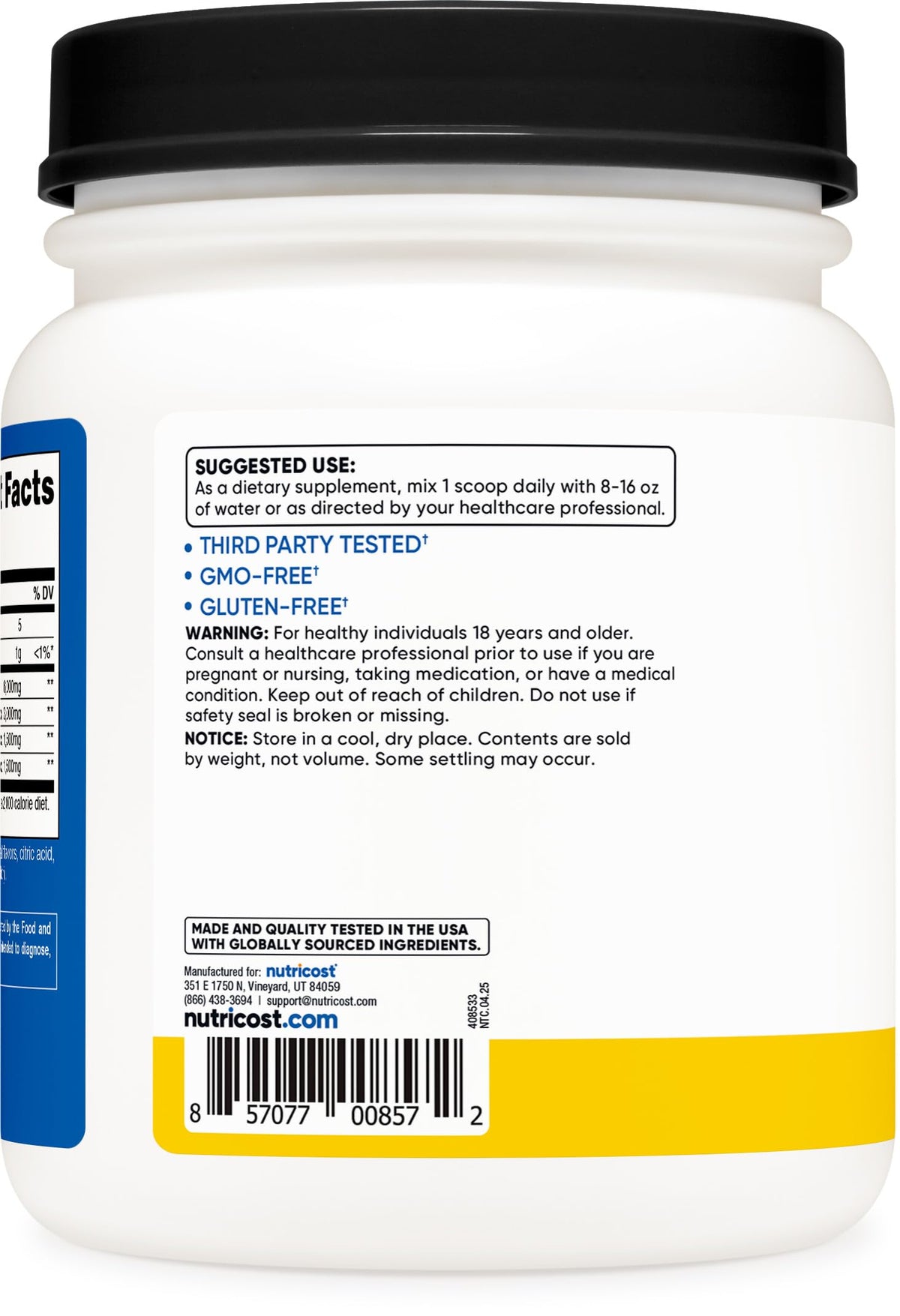 Nutricost BCAA ananas en poudre avec cuillère doseuse